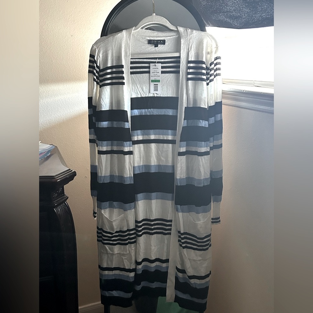 NWT:Joseph A. Stripped Long Sweater